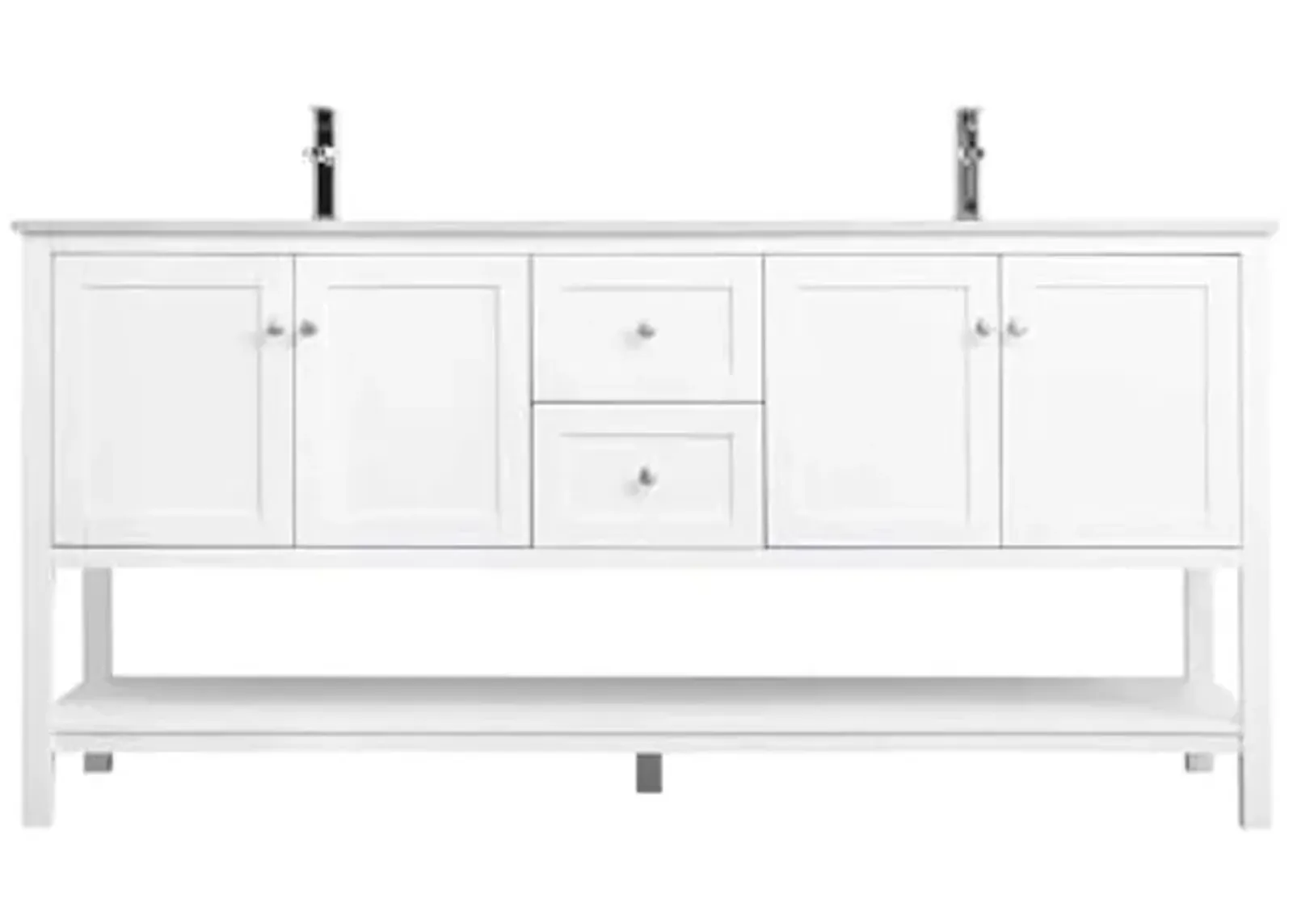 Elegant Lighting 72 Inch Double Bathroom Vanity in White