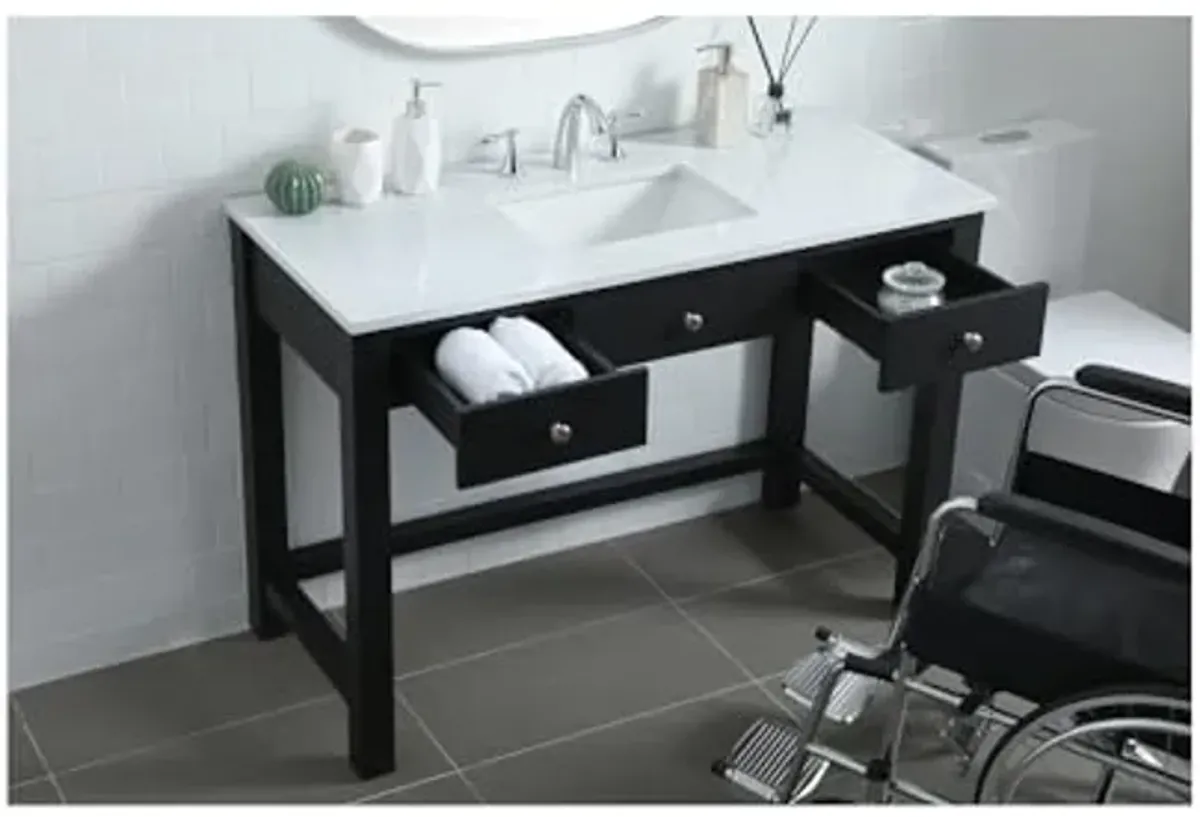 Elegant Lighting 48 Inch Ada Compliant Bathroom Vanity in Black