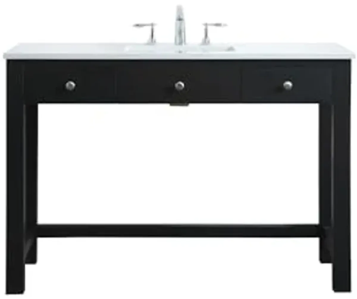 Elegant Lighting 48 Inch Ada Compliant Bathroom Vanity in Black