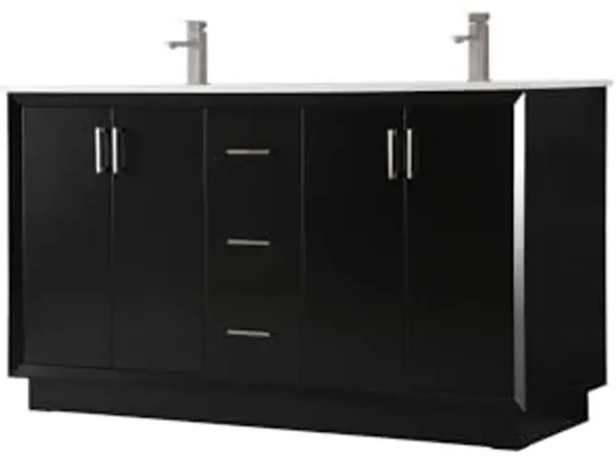 Elegant Lighting 60 Inch Double Bathroom Vanity in Black