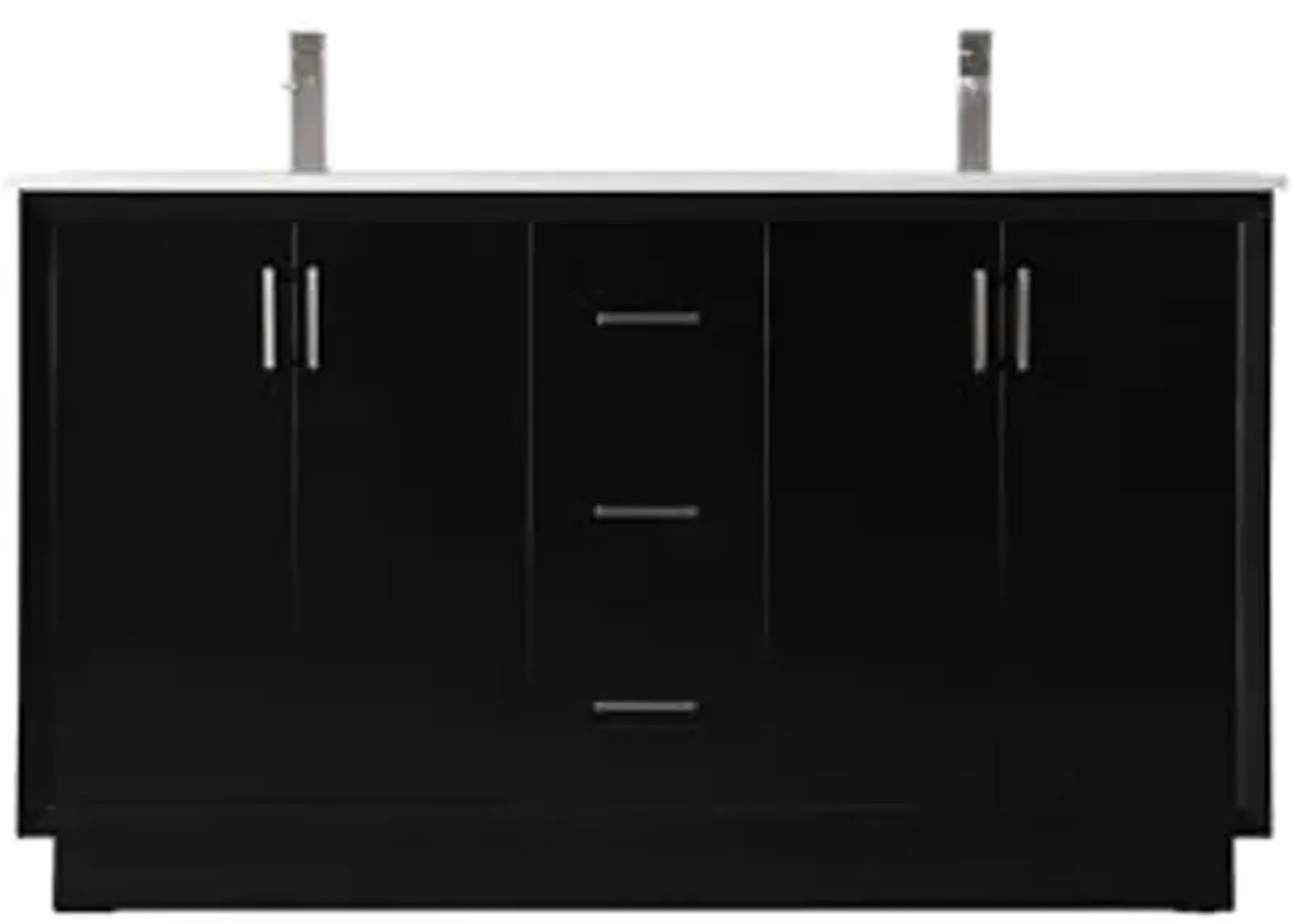 Elegant Lighting 60 Inch Double Bathroom Vanity in Black