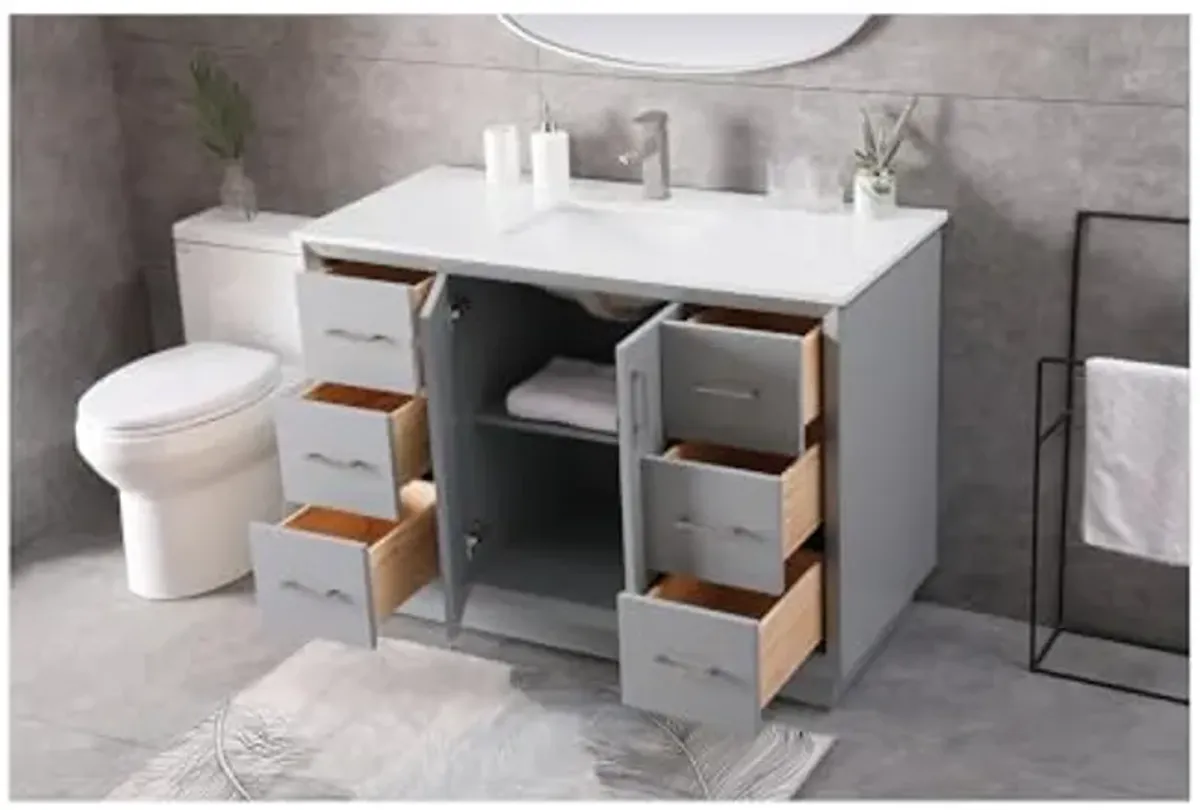 Elegant Lighting 48 Inch Single Bathroom Vanity in Grey