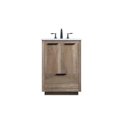 Elegant Lighting 24 Inch Single Bathroom Vanity in Natural Oak