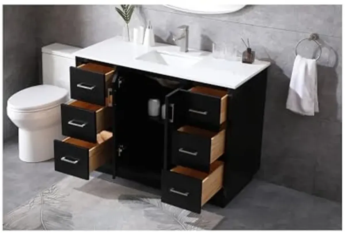 Elegant Lighting 48 Inch Single Bathroom Vanity in Black