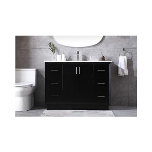 Elegant Lighting 48 Inch Single Bathroom Vanity in Black