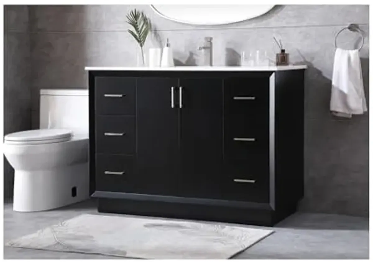 Elegant Lighting 48 Inch Single Bathroom Vanity in Black