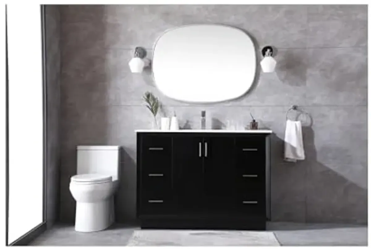 Elegant Lighting 48 Inch Single Bathroom Vanity in Black