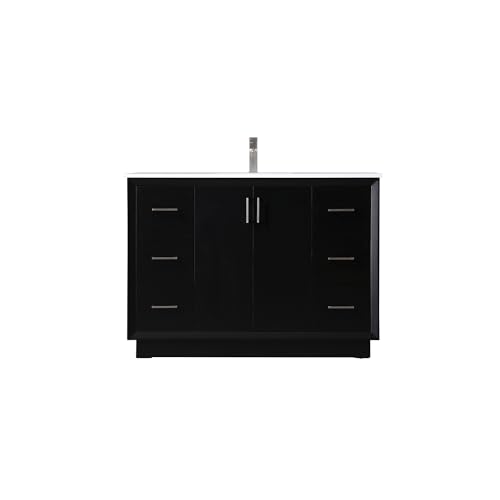 Elegant Lighting 48 Inch Single Bathroom Vanity in Black