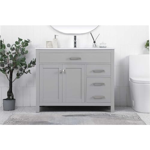 Elegant Lighting 42 Inch Single Bathroom Vanity in Grey