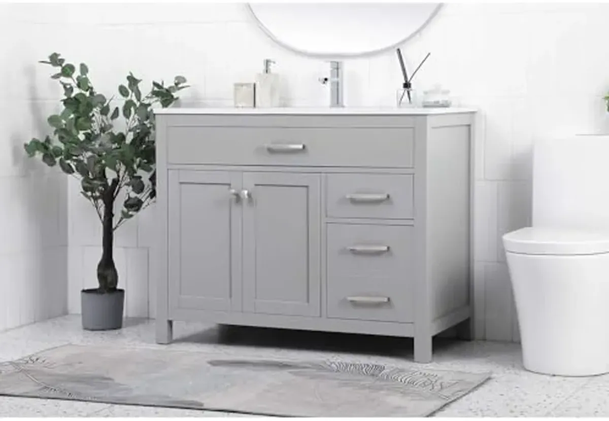 Elegant Lighting 42 Inch Single Bathroom Vanity in Grey