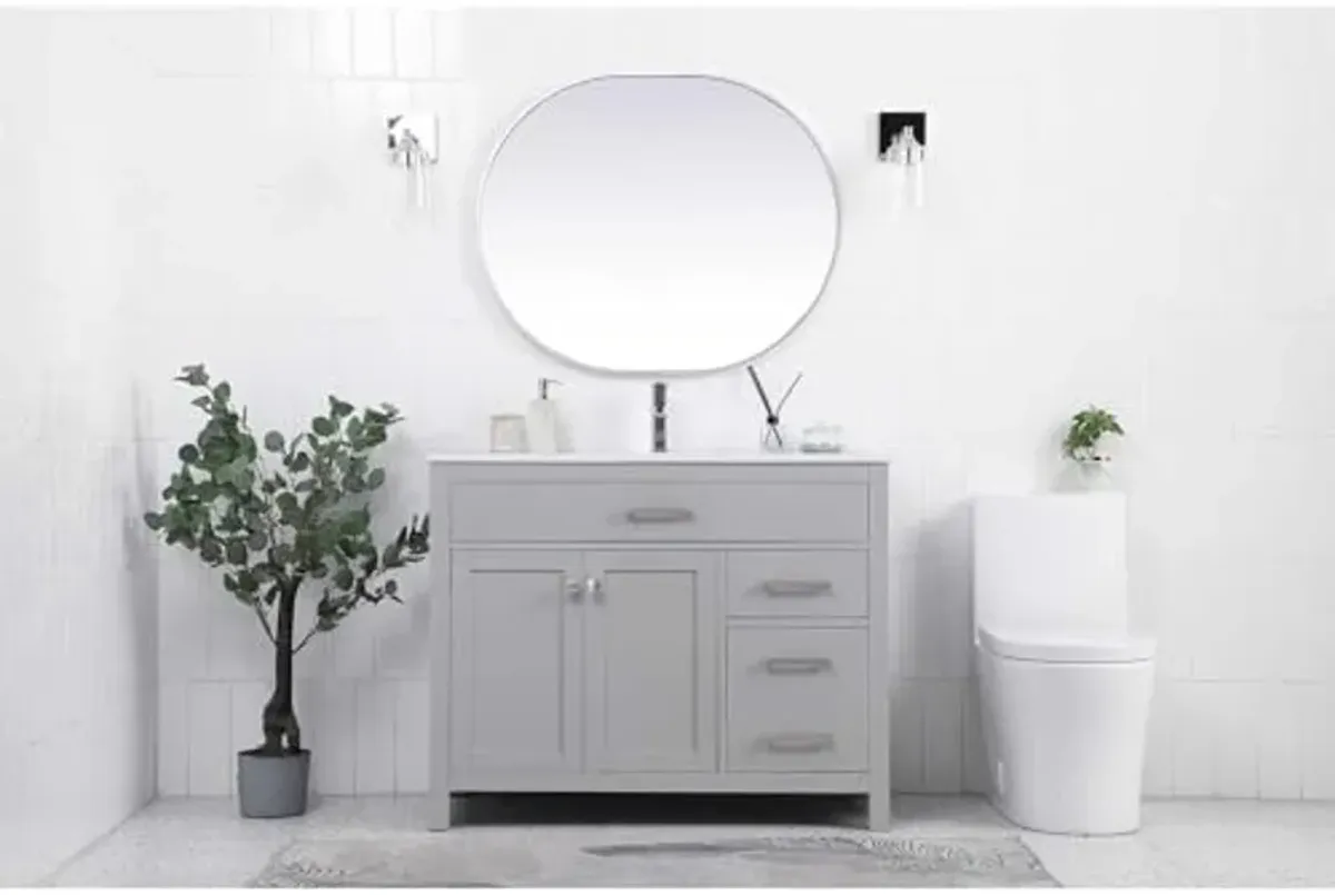 Elegant Lighting 42 Inch Single Bathroom Vanity in Grey