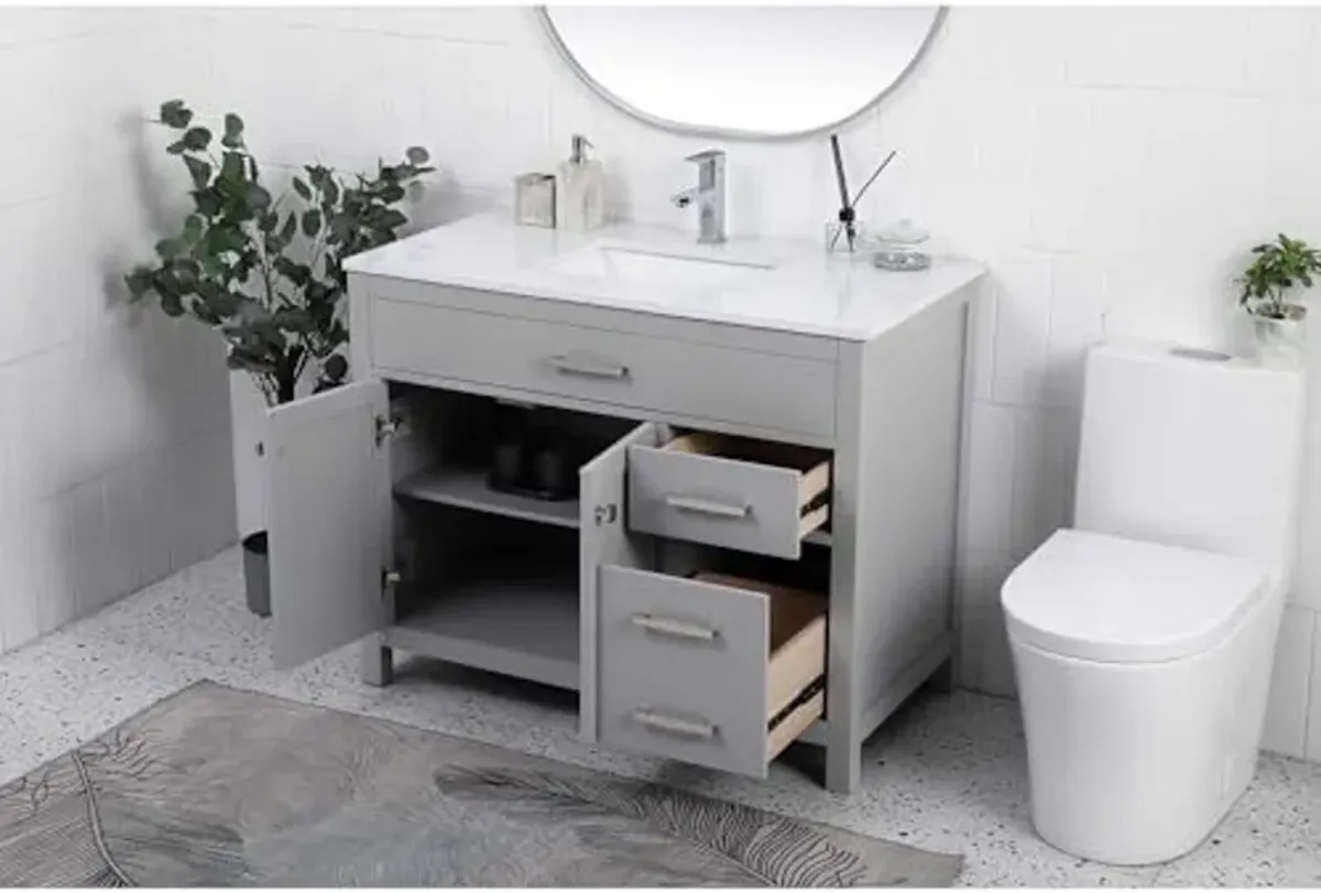 Elegant Lighting 42 Inch Single Bathroom Vanity in Grey