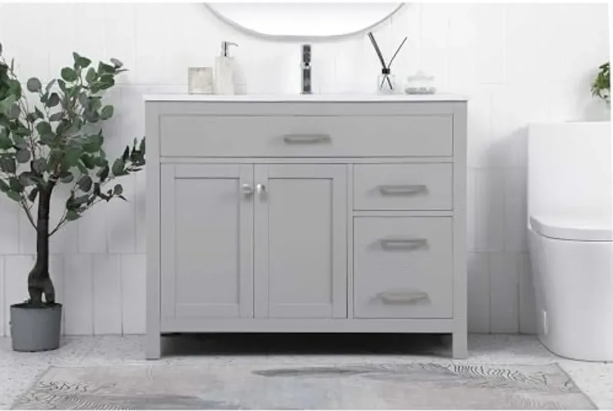 Elegant Lighting 42 Inch Single Bathroom Vanity in Grey