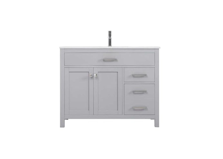 Elegant Lighting 42 Inch Single Bathroom Vanity in Grey