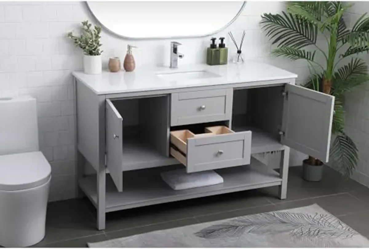 Elegant Lighting 54 Inch Single Bathroom Vanity in Grey