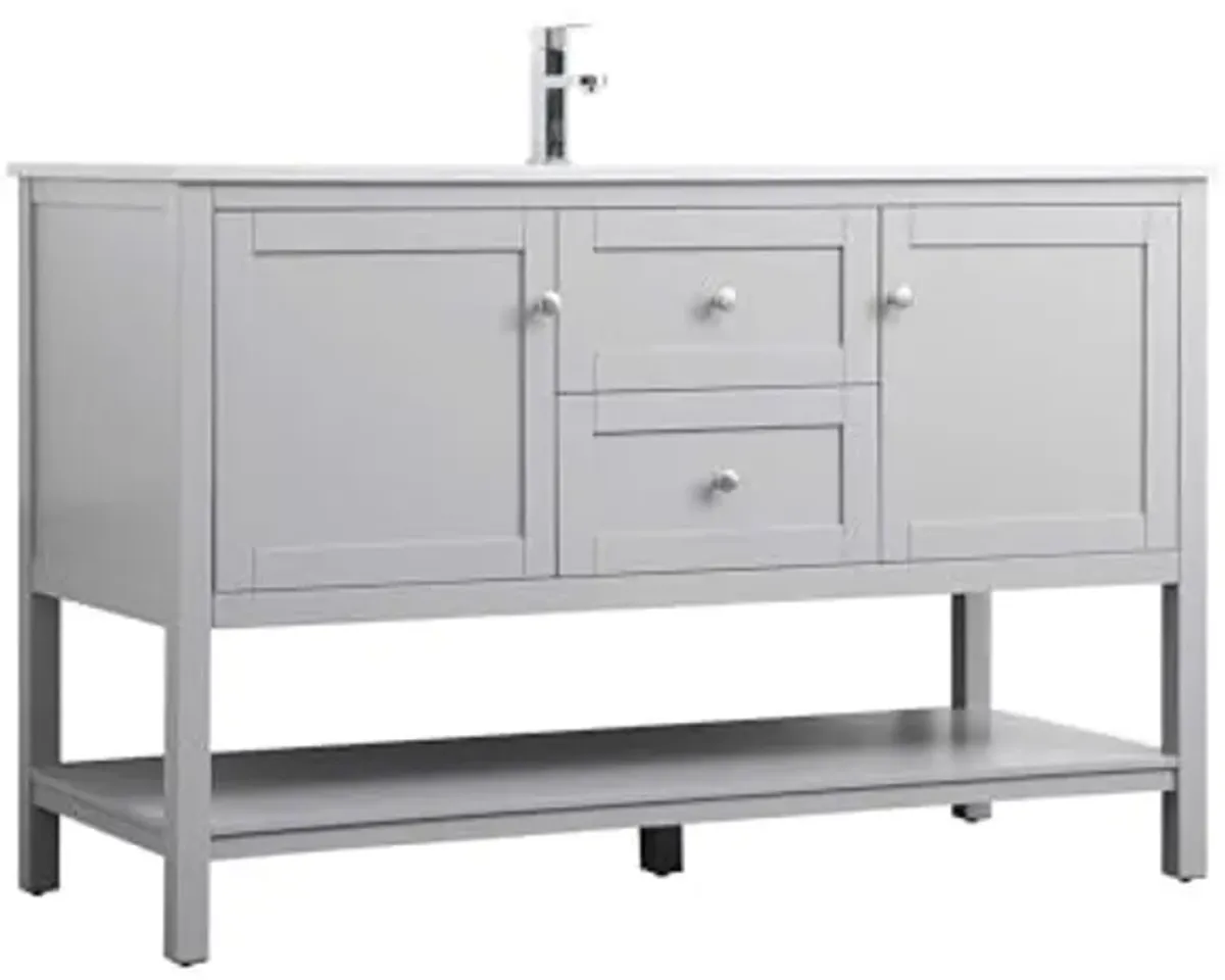 Elegant Lighting 54 Inch Single Bathroom Vanity in Grey