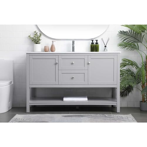 Elegant Lighting 54 Inch Single Bathroom Vanity in Grey