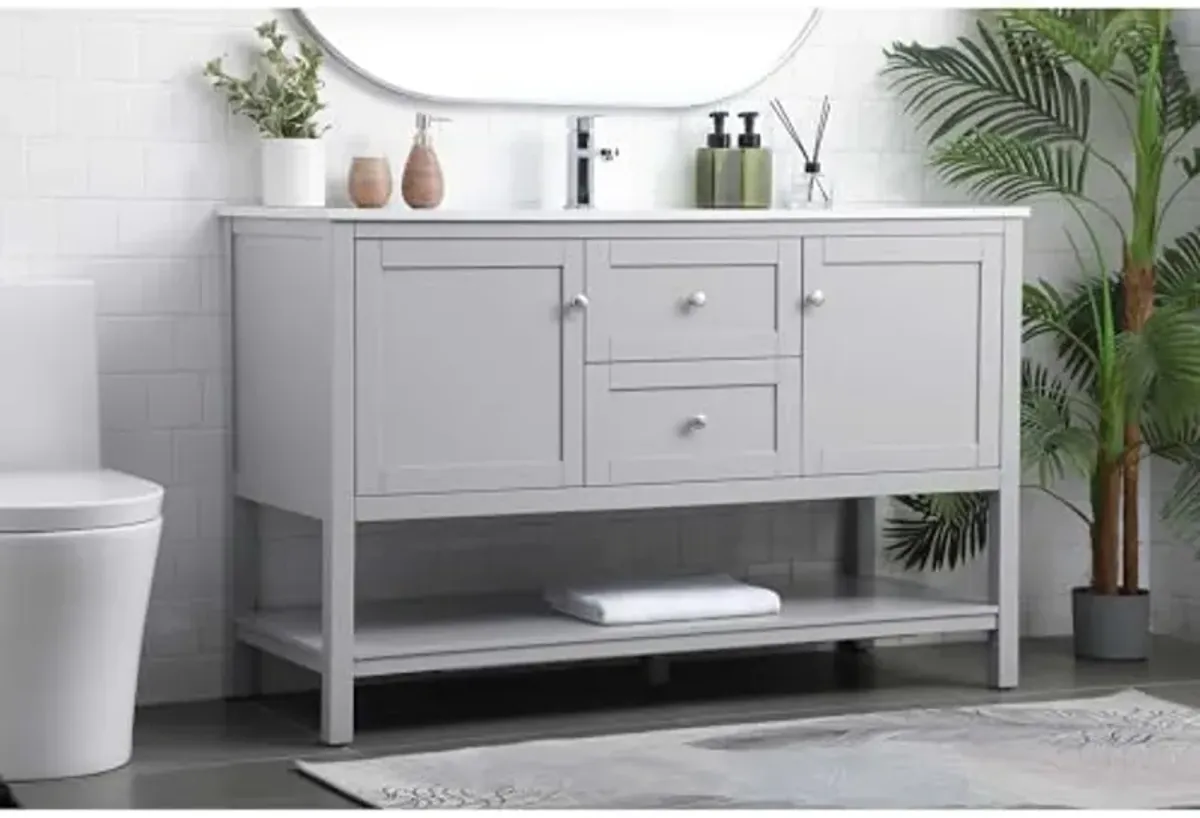 Elegant Lighting 54 Inch Single Bathroom Vanity in Grey