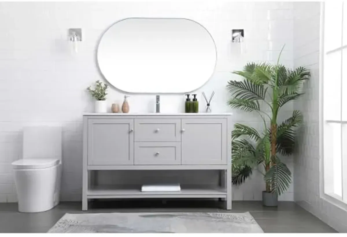 Elegant Lighting 54 Inch Single Bathroom Vanity in Grey