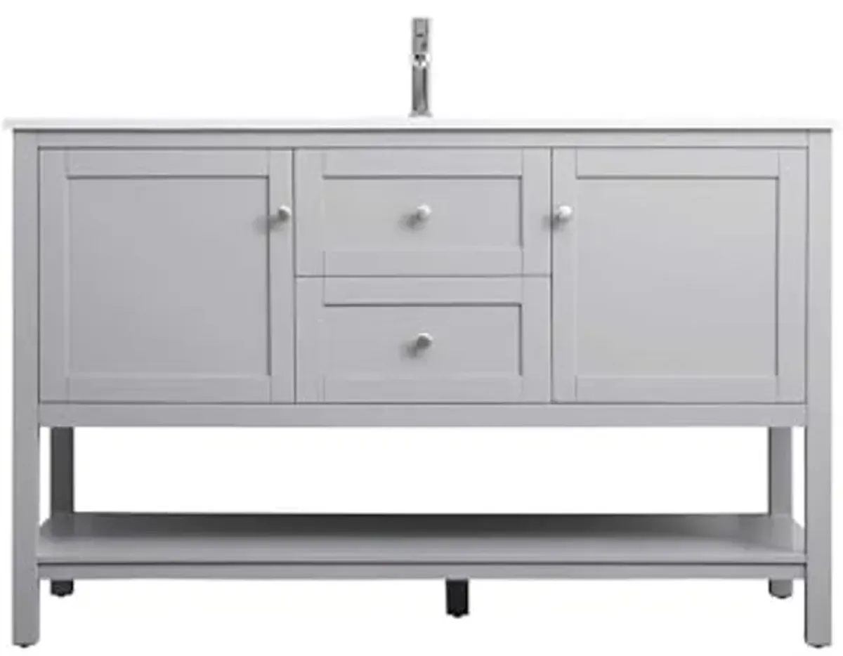 Elegant Lighting 54 Inch Single Bathroom Vanity in Grey