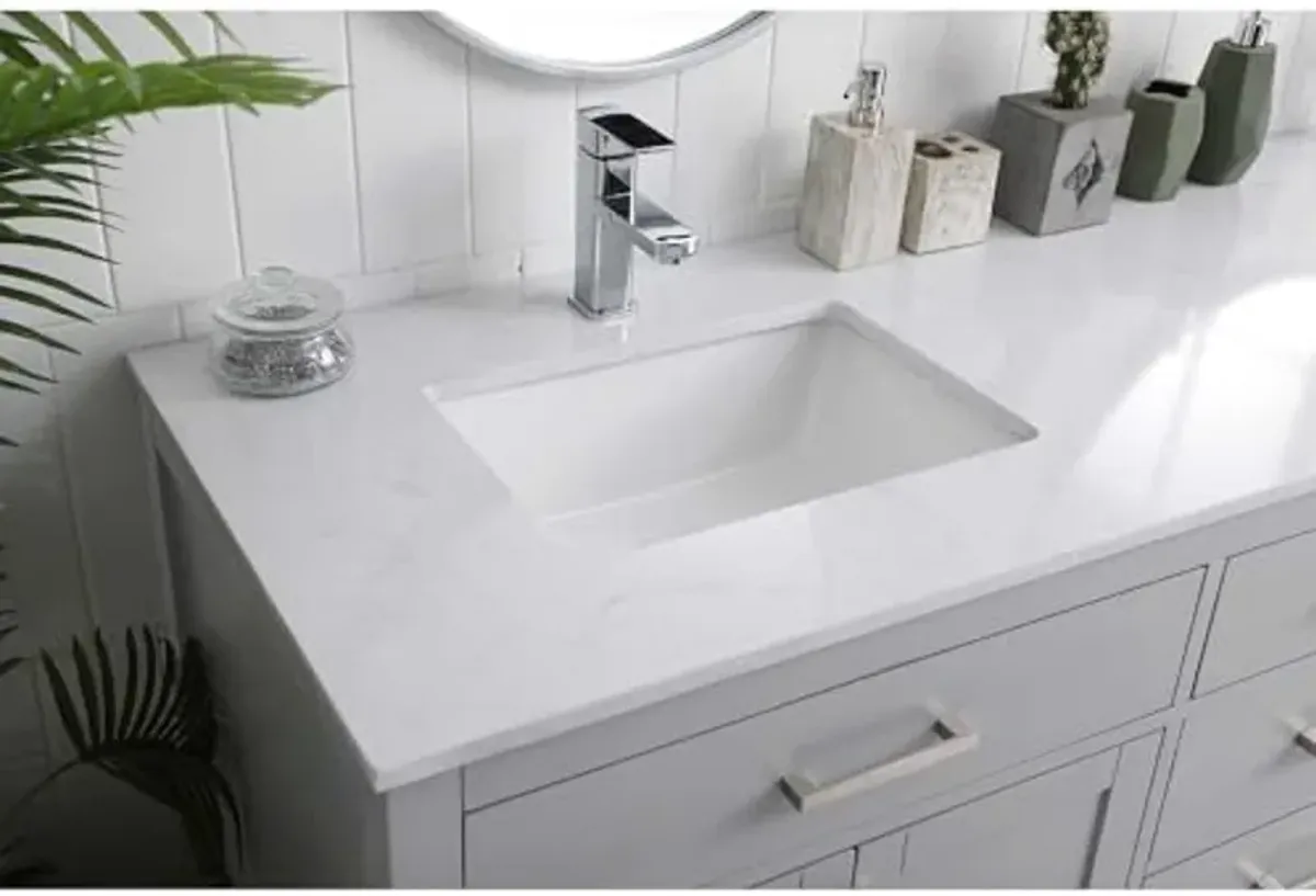 Elegant Lighting 72 Inch Double Bathroom Vanity in Grey