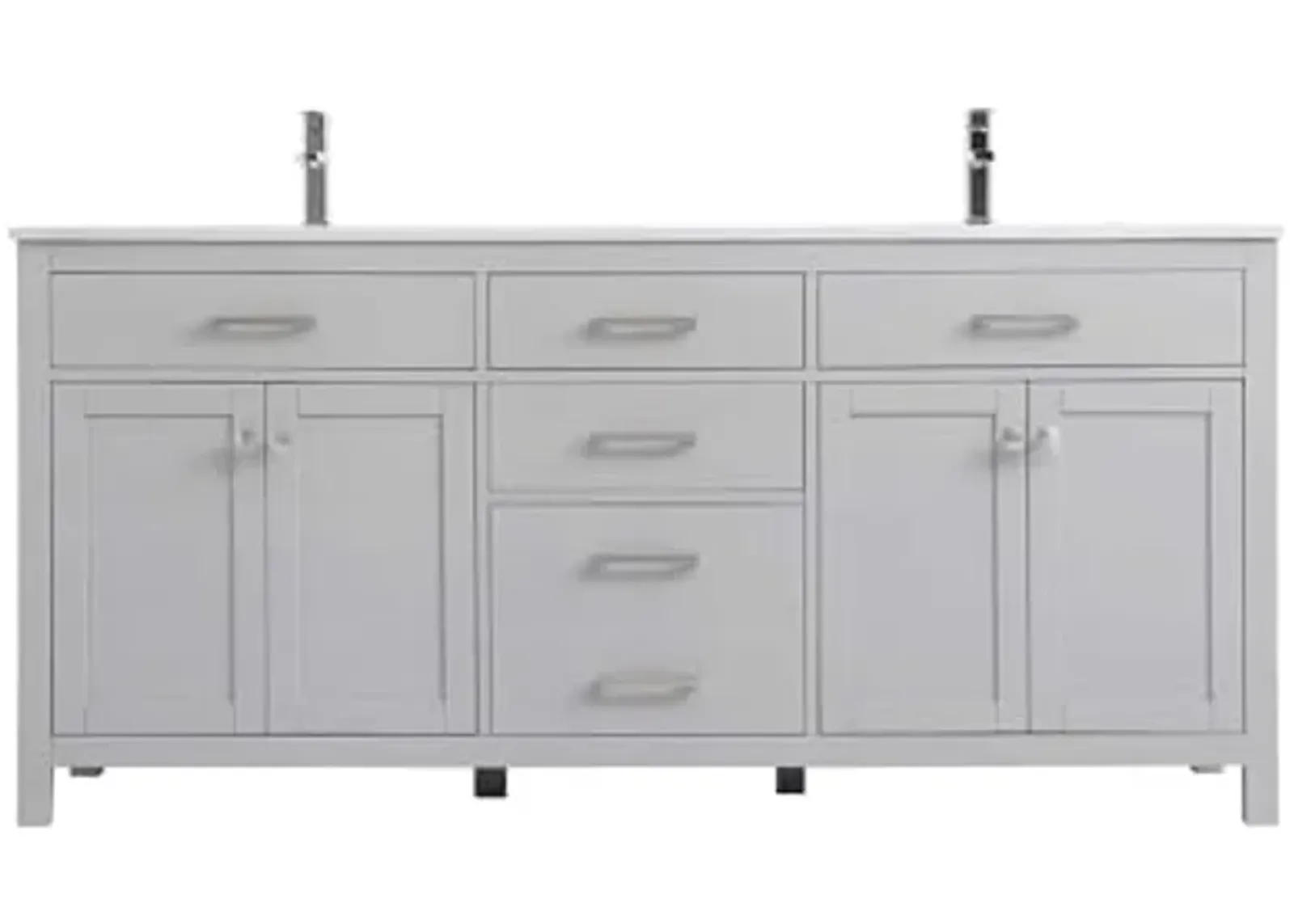 Elegant Lighting 72 Inch Double Bathroom Vanity in Grey