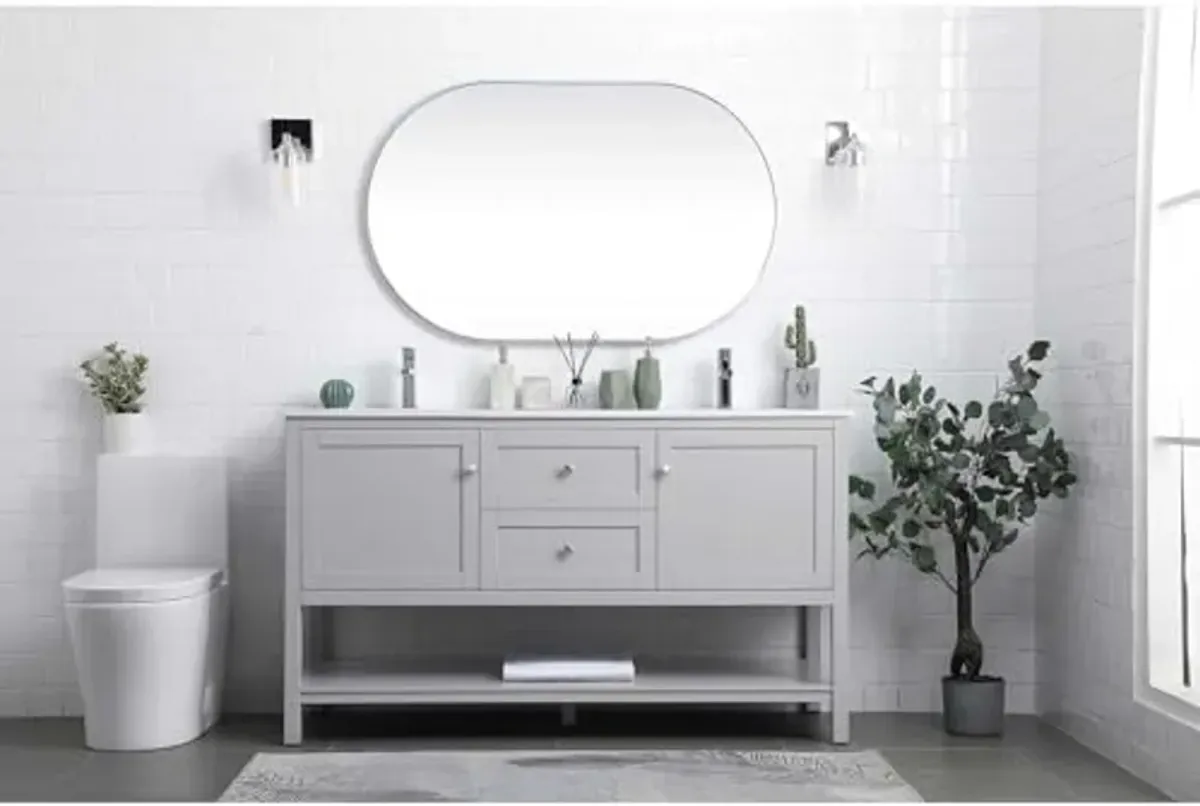 Elegant Lighting 60 Inch Double Bathroom Vanity in Grey