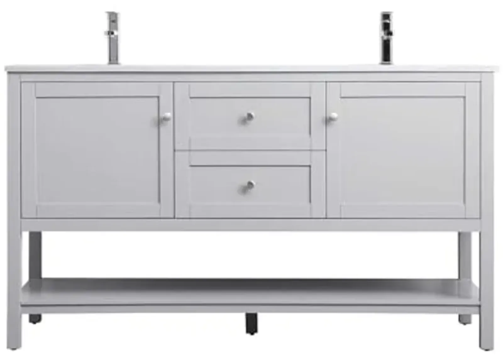 Elegant Lighting 60 Inch Double Bathroom Vanity in Grey