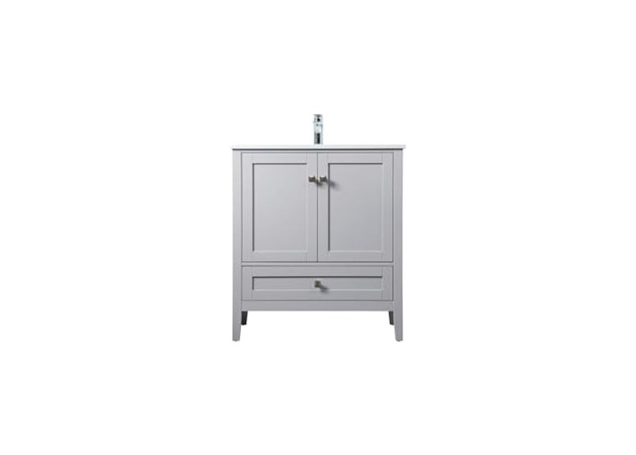 Elegant Lighting 30 Inch Single Bathroom Vanity in Grey