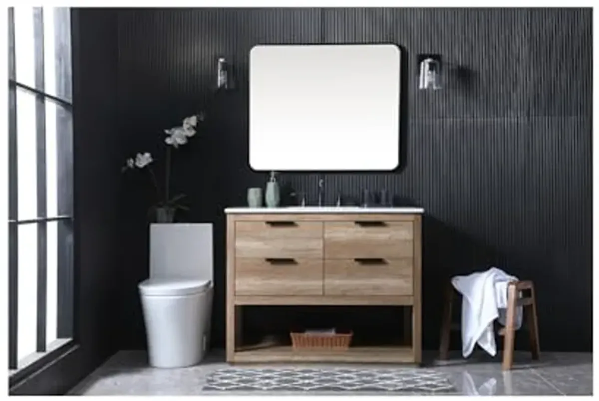 Elegant Lighting 42 Inch Single Bathroom Vanity in Natural Oak