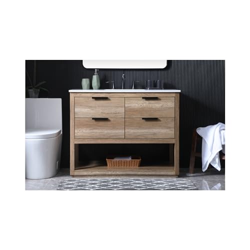 Elegant Lighting 42 Inch Single Bathroom Vanity in Natural Oak