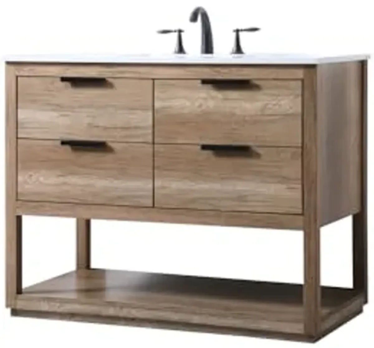 Elegant Lighting 42 Inch Single Bathroom Vanity in Natural Oak