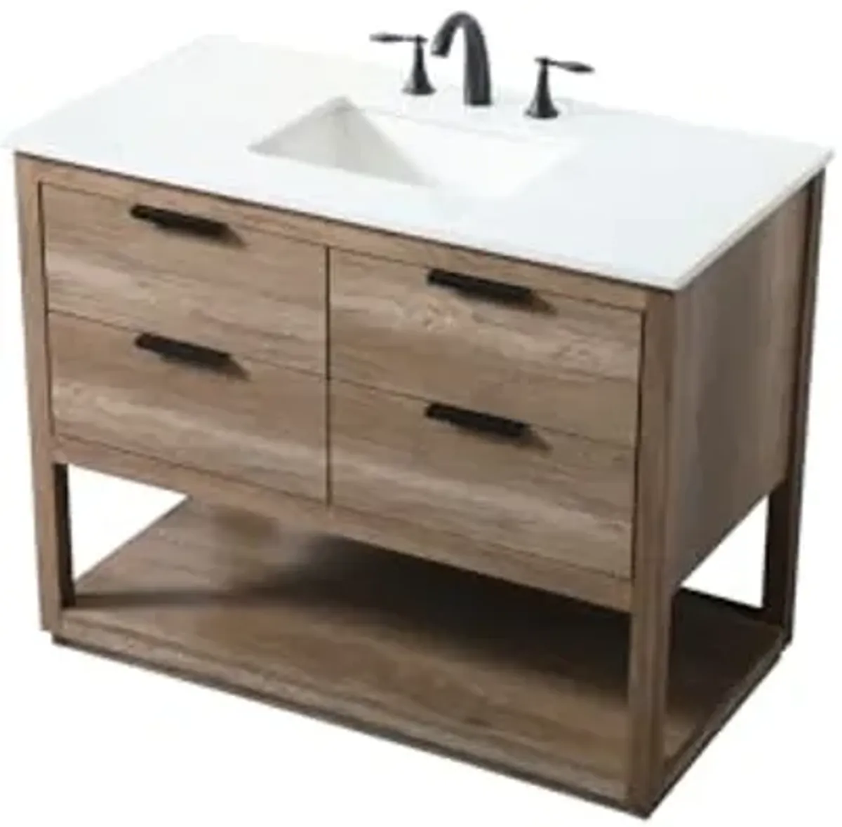 Elegant Lighting 42 Inch Single Bathroom Vanity in Natural Oak