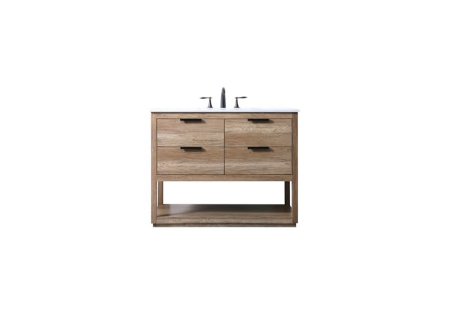 Elegant Lighting 42 Inch Single Bathroom Vanity in Natural Oak