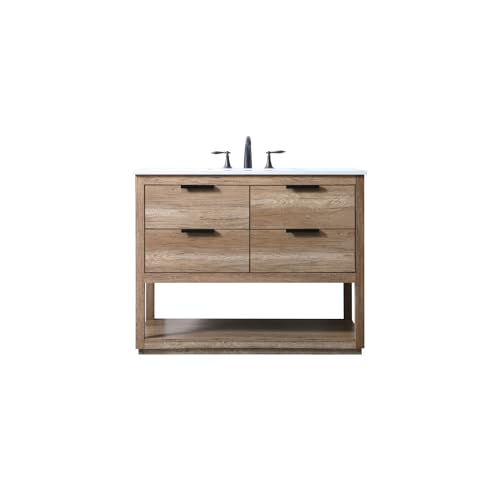 Elegant Lighting 42 Inch Single Bathroom Vanity in Natural Oak