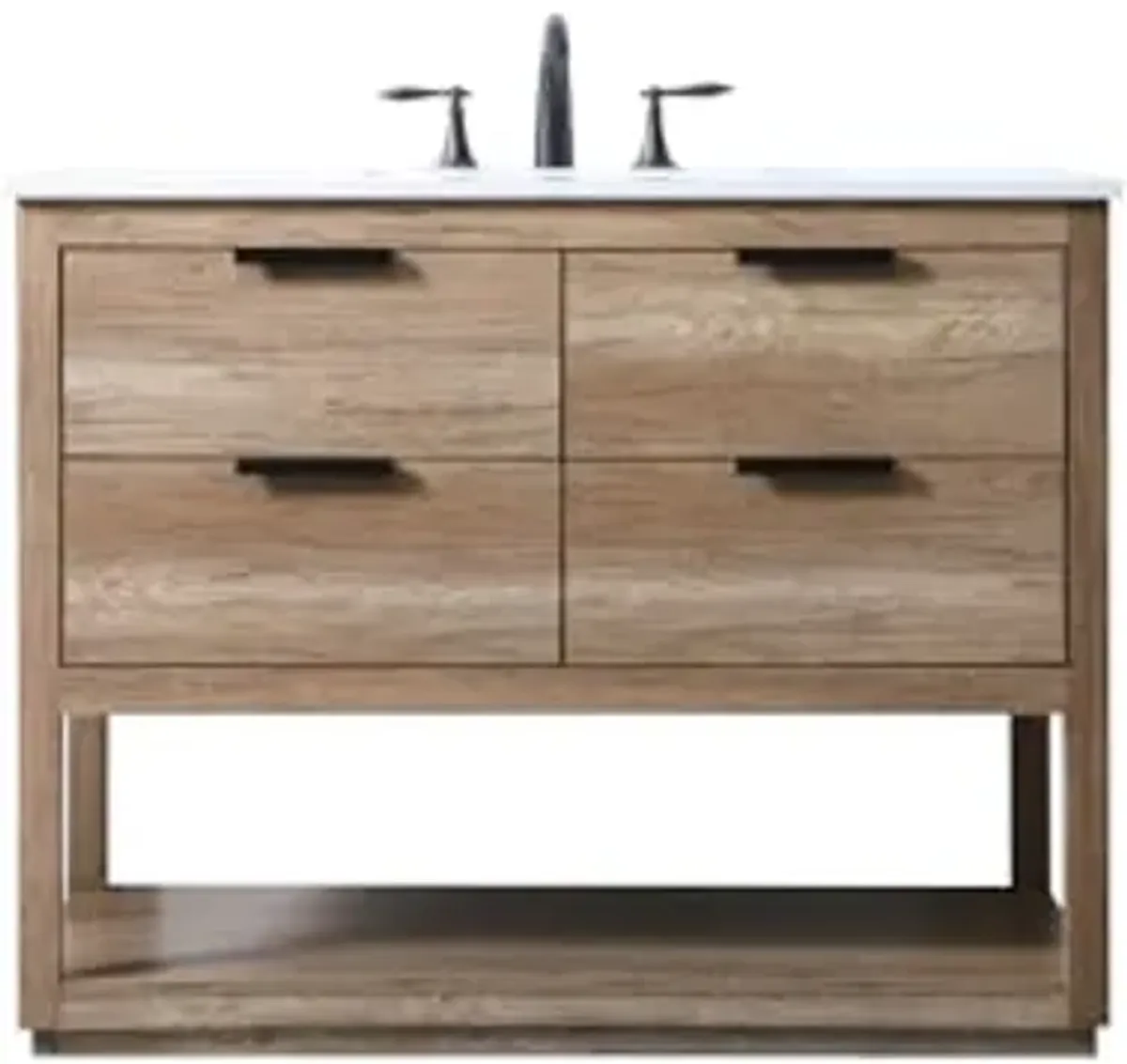 Elegant Lighting 42 Inch Single Bathroom Vanity in Natural Oak