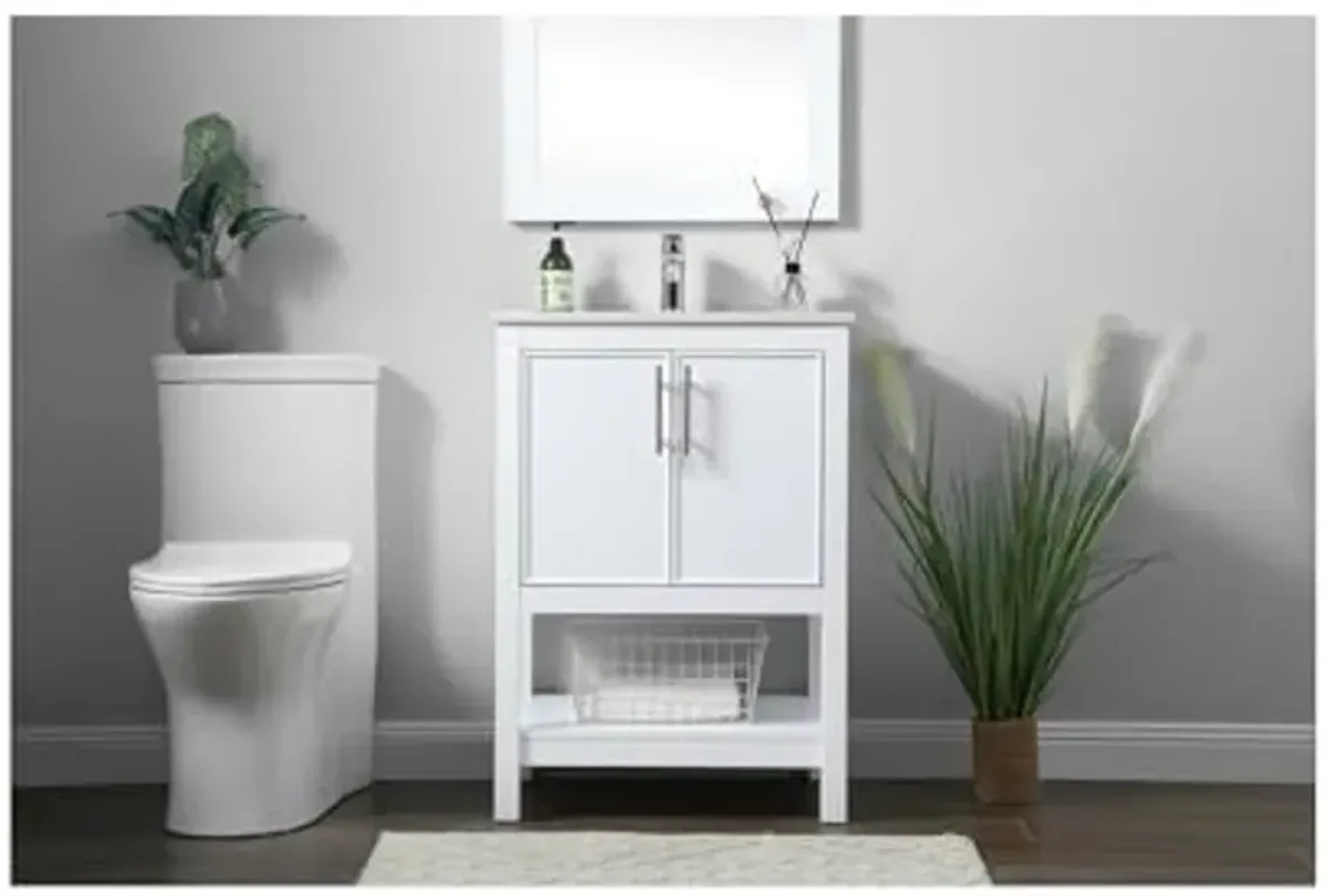 Elegant Lighting 24 Inch Single Bathroom Vanity in White