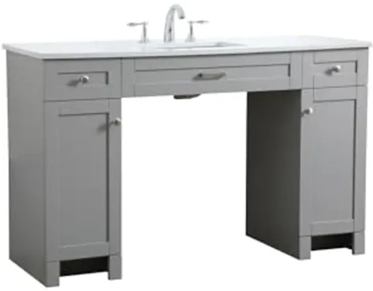 Elegant Lighting 54 Inch Ada Compliant Bathroom Vanity in Grey