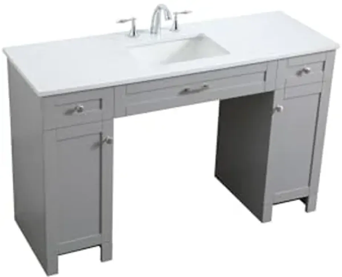 Elegant Lighting 54 Inch Ada Compliant Bathroom Vanity in Grey