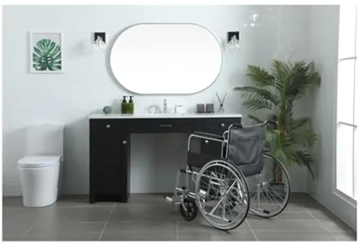 Elegant Lighting 60 Inch Ada Compliant Bathroom Vanity in Black