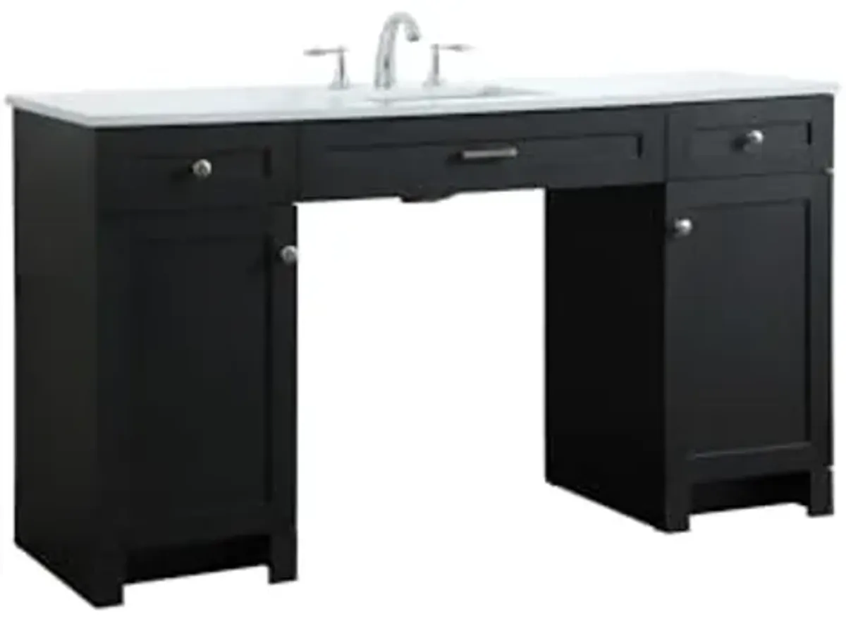 Elegant Lighting 60 Inch Ada Compliant Bathroom Vanity in Black