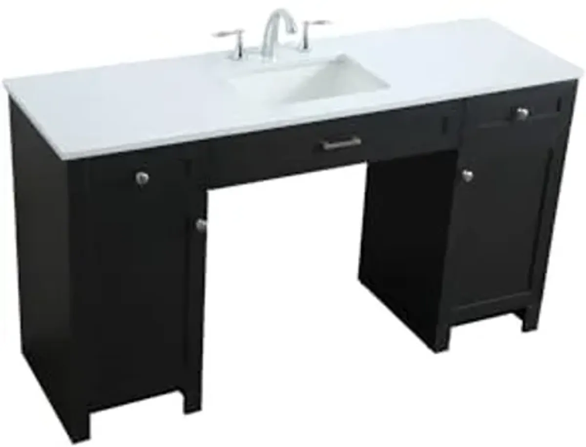 Elegant Lighting 60 Inch Ada Compliant Bathroom Vanity in Black