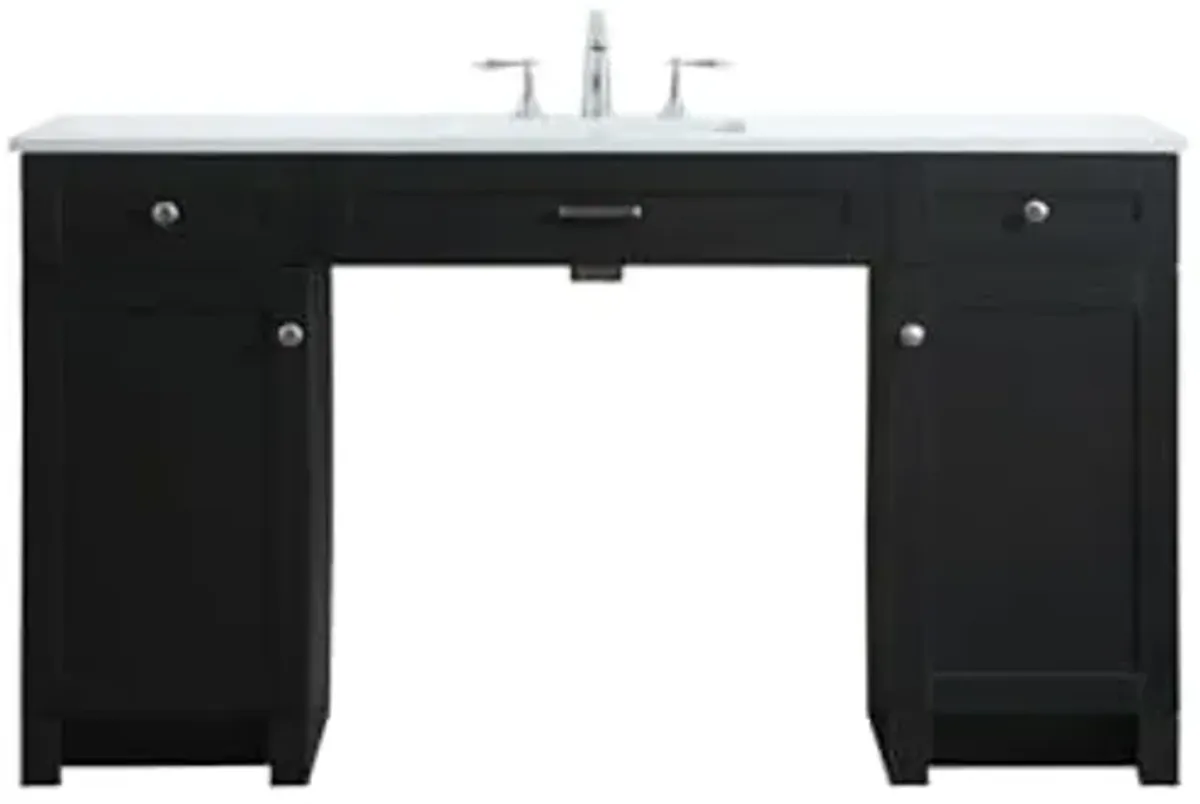 Elegant Lighting 60 Inch Ada Compliant Bathroom Vanity in Black