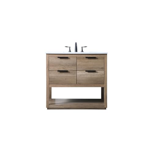 Elegant Lighting 36 Inch Single Bathroom Vanity in Natural Oak