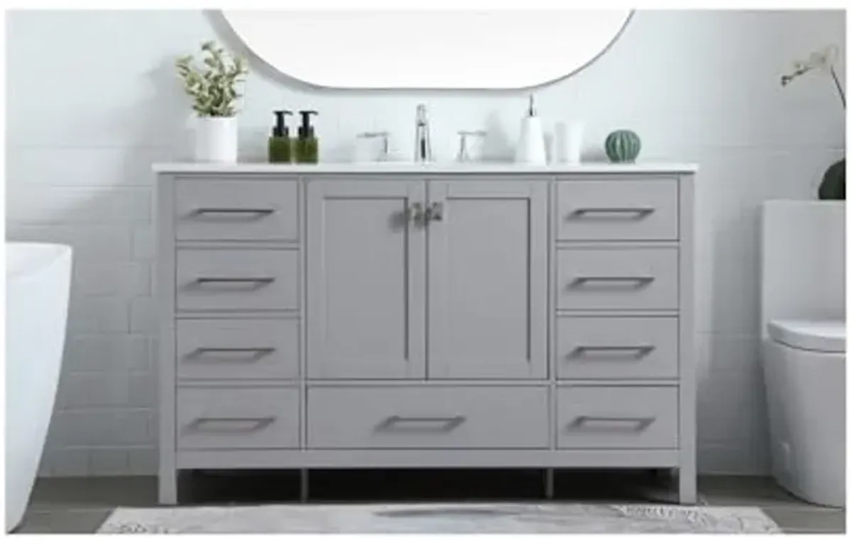 Elegant Lighting 54 Inch Single Bathroom Vanity in Grey