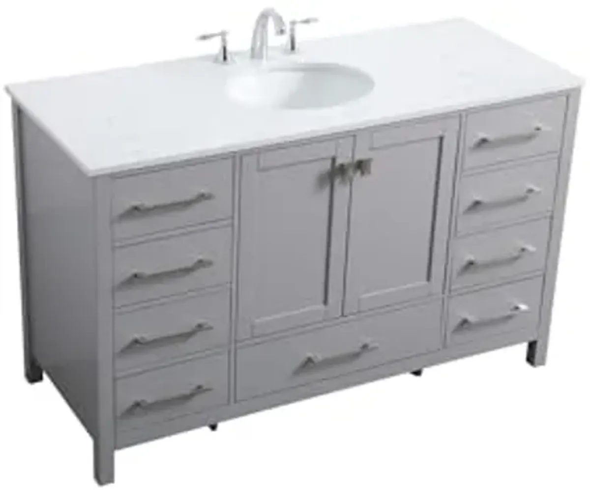 Elegant Lighting 54 Inch Single Bathroom Vanity in Grey