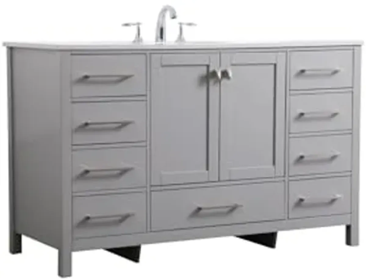 Elegant Lighting 54 Inch Single Bathroom Vanity in Grey