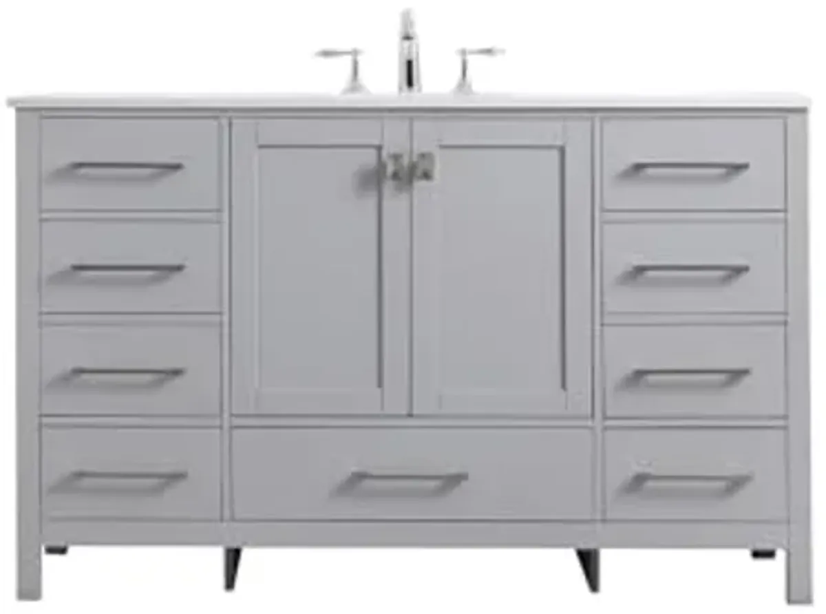 Elegant Lighting 54 Inch Single Bathroom Vanity in Grey