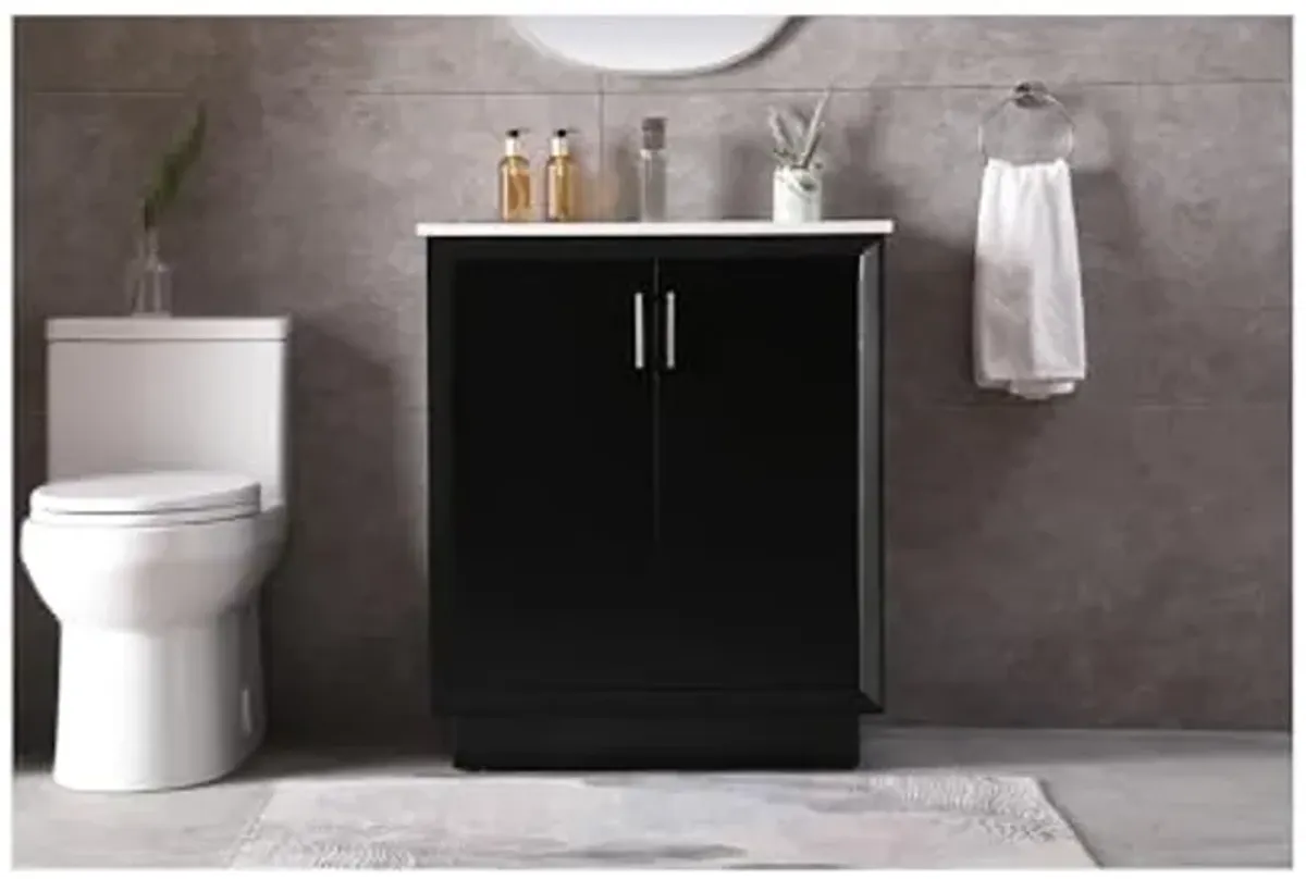 Elegant Lighting 30 Inch Single Bathroom Vanity in Black