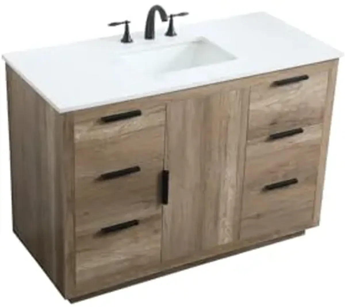 Elegant Lighting 48 Inch Single Bathroom Vanity in Natural Oak